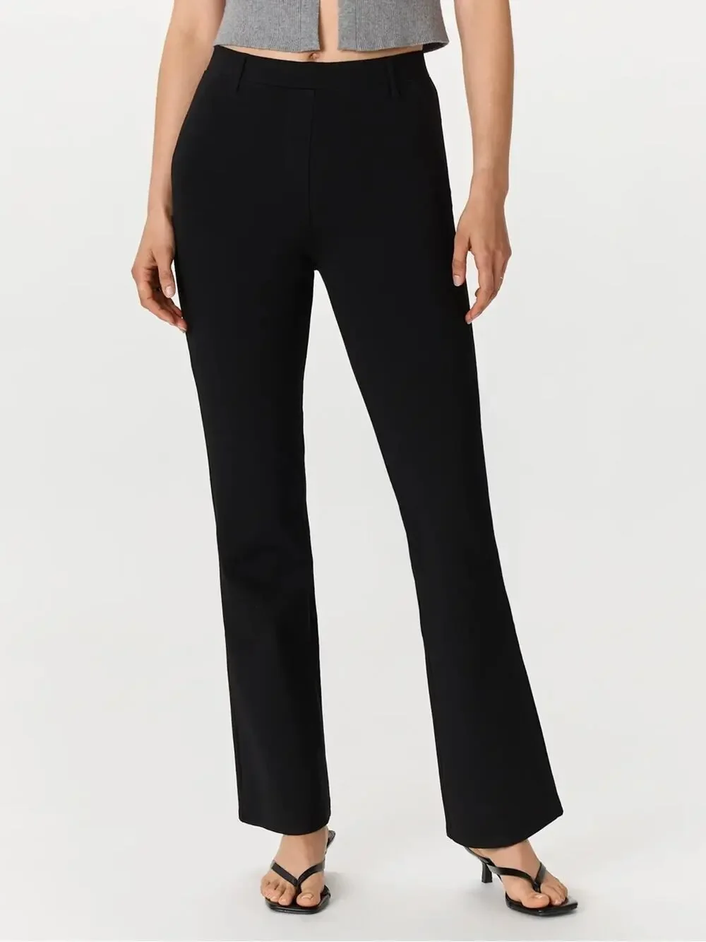 NEW Quince Ultra Stretch Ponte Bootcut Pants Medium Petite 30 Black Pull On NWT